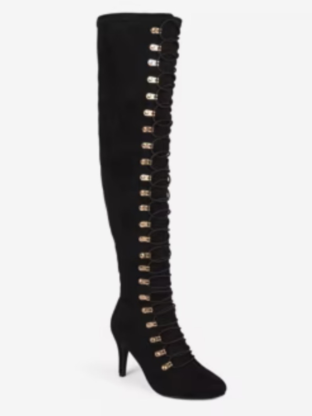 Journee Collection Over-the-Knee Lace-Up Boot - Black